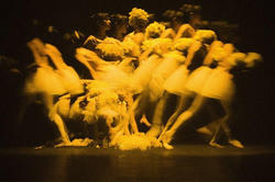 a film still by RISD alum Brianna DeLuca capturing the movement of a dancer 