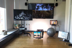 a multi-screen installation with other 3D objects by RISD alum Hanul Kim