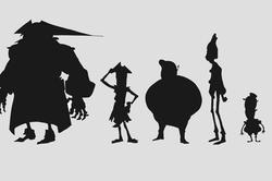 silhouettes of an oddball cast of student characters