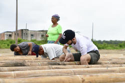 Derek Russell works with local builders using bamboo