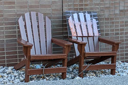 two outdoor chairs are the subject of piece by Naheyla Medina 