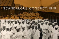 talk poster showing sailors during World War I