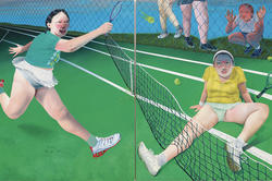Sore Loser painting of tennis players by Sasha Gordon