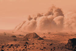 A dust storm on Mars