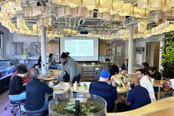 scientists and RISD critics discuss research projects in the Nature Lab