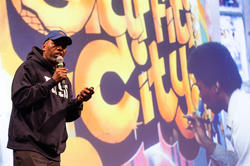 Cey Adams speaks at the DESIGN WEEK RI keynote