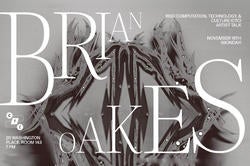 black-and-white poster promoting visiting alum Brian Oakes