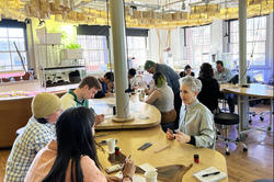 brainstorming session in Nature Lab with scientists and RISD faculty mentors
