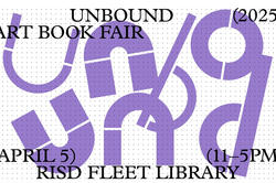 a poster for the Unbound Book Fair at R I S D on April 5 from 11 A M to 5 P M at the Fleet Library