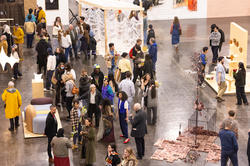 image shot from above of crowded opening night