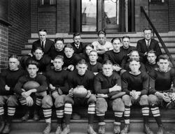 risd football team black and white historical photo