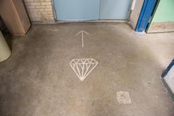 Diamond painted on the floor