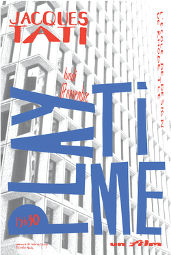 a poster for Jacques Tati's film Playtime made by Graphic Design graduate alum Elizabeth Leeper