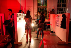 Open studio shown with red lighting