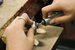 A stone being polished