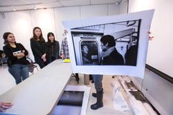 Student presenting a candid portrait.