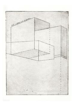 sketch of cubes with the words "The world was burning" on top
