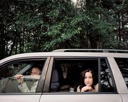 Student work by Nicole Schwartz MFA 2017. Photograph of a man and a woman inside a car.