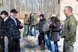 students on location with park ranger during Witness Tree class