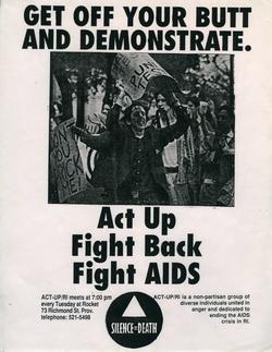 Protest poster calling people to fight AIDS