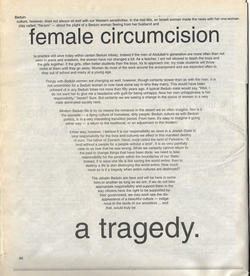 Concrete poem about female circumcision