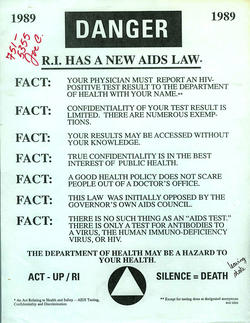 Blue poster about AIDS awareness