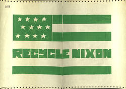 Flag with green stripes and white stars on a green background