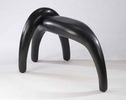 a black sculptural furniture piece by R I S D student Daphne Do