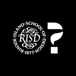 the Rhode Island School of Design seal to the left of a large question mark