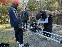 Ulo Pikkov watches student set up the eMotimo rig