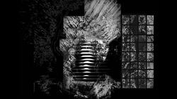 Student work by Landscape Architecture graduate student Bareeq Bahman of an abstract black and white landscape.