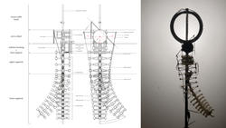 Student work by Landscape Architecture graduate student Seungwoo Hong of a constructed device and it's schematic details.