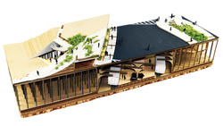 Student work by Landscape Architecture graduate alum Siyu Du of a model of an underground transportation station.
