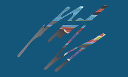 a zig-zagging digital brushstroke creates a multicolored pattern on a dark blue backdrop