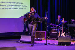 A jazz quartet performs