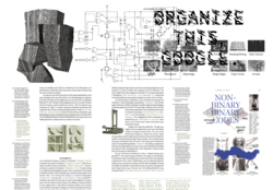 Student work by Graphic Design alum Kit Son Lee of a textbook page titled "Organize This Google".