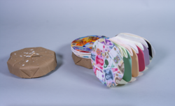 An artist book in the shape of a burger