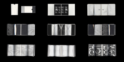 Graphic Design student work by Jyot Thind of their black and white booklet.
